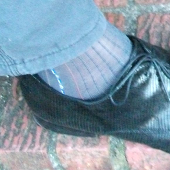 2PR Men's Sheer Charcoal Thick N Thin with Pattern, Cap Toe Cap Heel Socks 10-13 - Picture 6 of 13